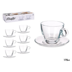 TASSE À CAFÉ ET SOUCOUPE EN VERRE 170ML