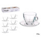 TAZZA VETRO CAFFÈ 170ML C PIATTINO