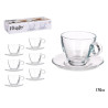 TAZA VIDRIO CAFE 170ML CON PLATO