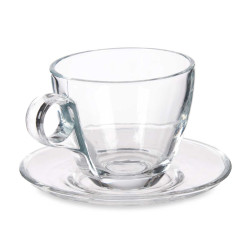 TAZZA VETRO CAFFÈ 170ML C PIATTINO