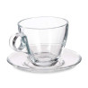 TAZZA VETRO CAFFÈ 170ML C PIATTINO