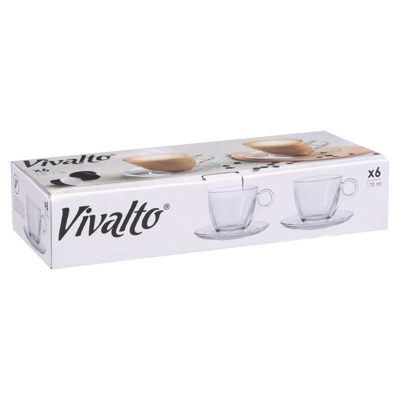 CANECA CAFE VIDRO 170ML COM PRATO