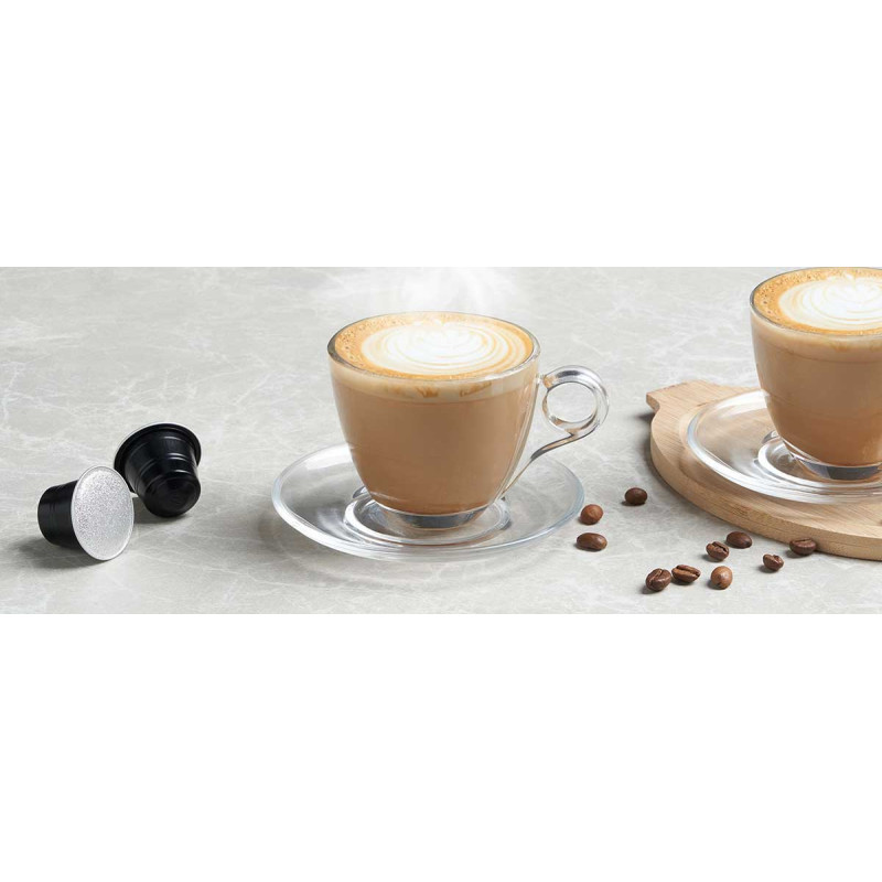 TAZZA VETRO CAFFÈ 170ML C PIATTINO