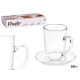 TAZA VIDRIO CAFE CON LECHE 200ML CON PLATO