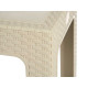 TAVOLO PLASTICA RATTAN QUADRATO CREMA