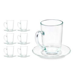TAZA VIDRIO CAFE CON LECHE 200ML CON PLATO