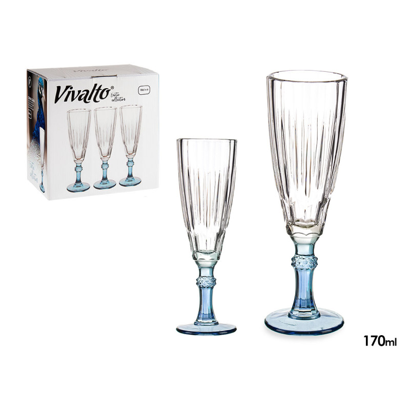 BICCHIERE CAVA COLORE BLU 170ML