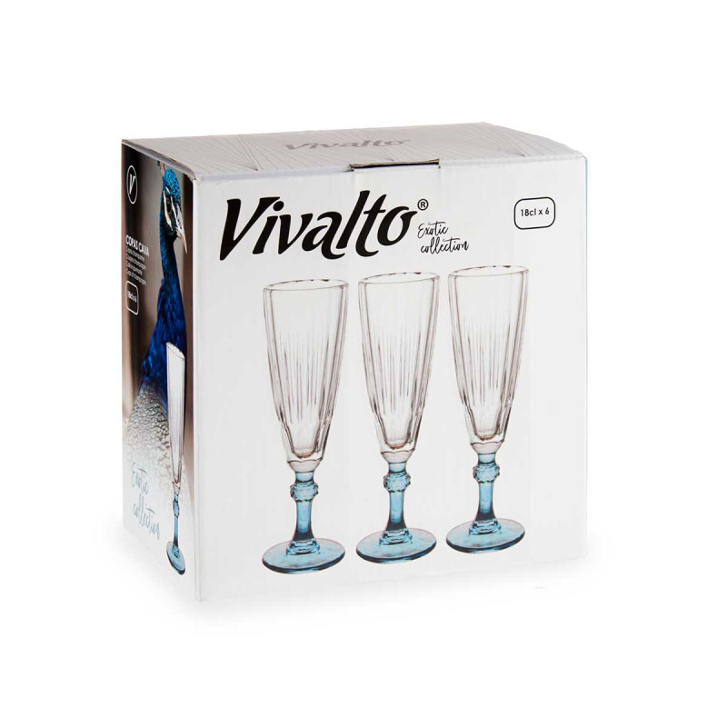 BICCHIERE CAVA COLORE BLU 170ML