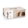 TAZA VIDRIO CON ASA METAL 200 ML CAFE CON LECHE