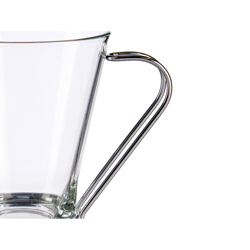 CHAVENA VIDRO ASA METAL 200 ML