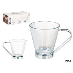 GLASS MUG WITH METAL HANDLE 140 ML SHOT CAFFÉ LATT