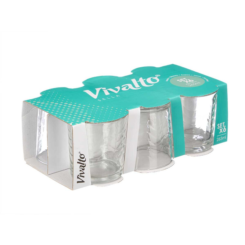 CONJ 6 VASOS 265ML ONDAS SELLA