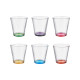 GOBELET VERRE RAYURES TRANSP COULEUR 310 ML