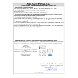 GOBELET VERRE RAYURES TRANSP COULEUR 310 ML