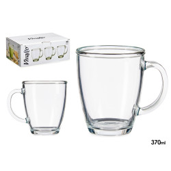 TAZA VIDRIO DESAYUNO 370 ML CON ASA