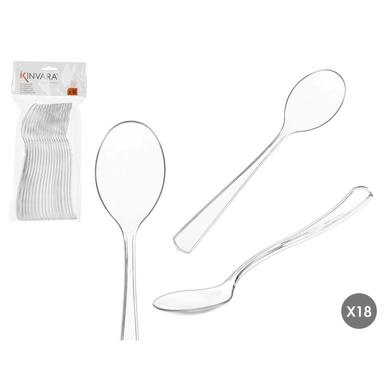 SET 18 CUCCHIO PLASTICA DOLCE TRASPARENTE