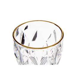 COUPE EAU 254ML DIAMANT BORDURE OR 