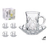 SET 4 TAZZE VETRO CON PIATTO ROMBI125ML