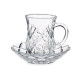 SET 4 TASSES VERRE AVEC PLATO ROMBOS 125ML