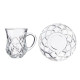 SET 4 GLASS CUPS WITH PLATE 125ML