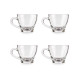 SET 4 GLASS COFFEE CUPS WITH HANDLE 80ML