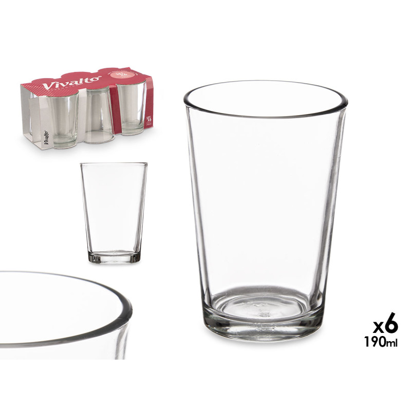 SET 6 BICCHIERI LISCI 190ML