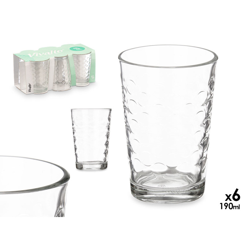 SET 6 GLASSES DOTS 190ML