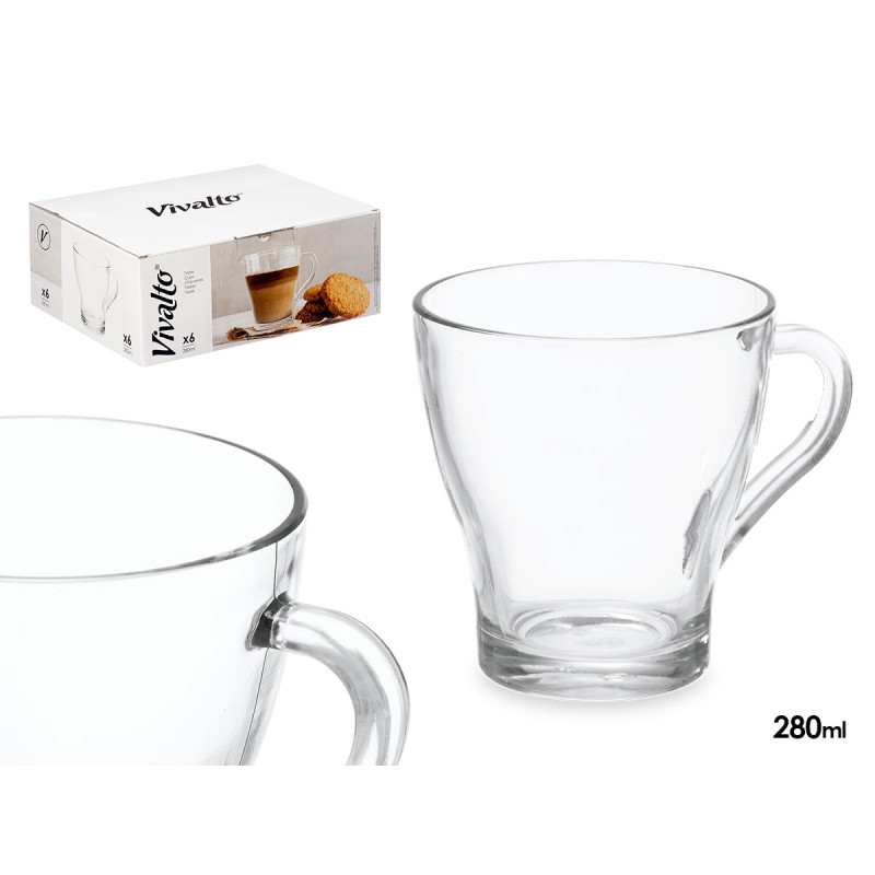 BICCHIERE VETRO CON MANICO 280 ML