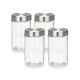 SET 4 ROUND JARS STEEL LID 1L