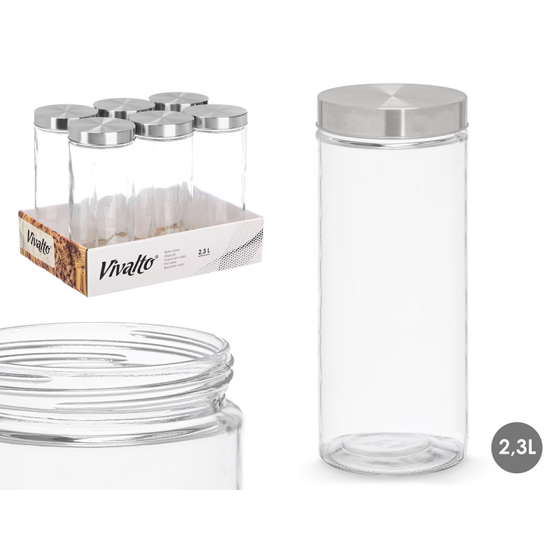 POT EN VERRE COUVERCLE EN ACIER 2,3L