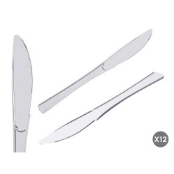 SET 12 COLTELLO PLASTICA ARGENTATO  
