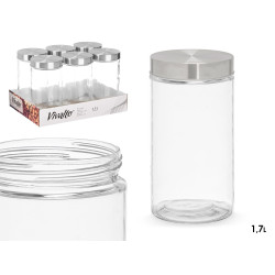 TARRO VIDRIO TAPA ACERO 1,7L