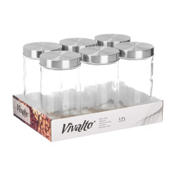 FRASCO VIDRO TAMPA EM AÇO 1,7L