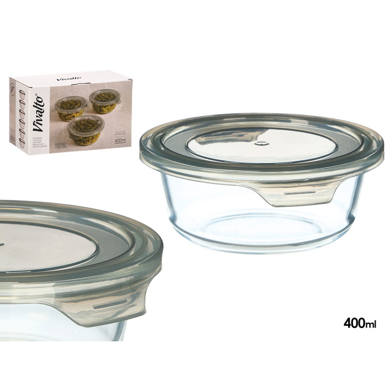 CONTENITORE PER ALIMENTI ROTONDO GRIGIO