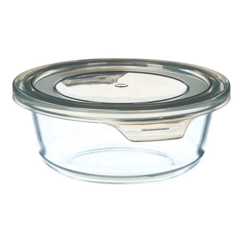 GRAY ROUND LUNCH BOX