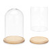 CUPULA CRISTAL CON BASE MADERA 15 DIAM X 25CM
