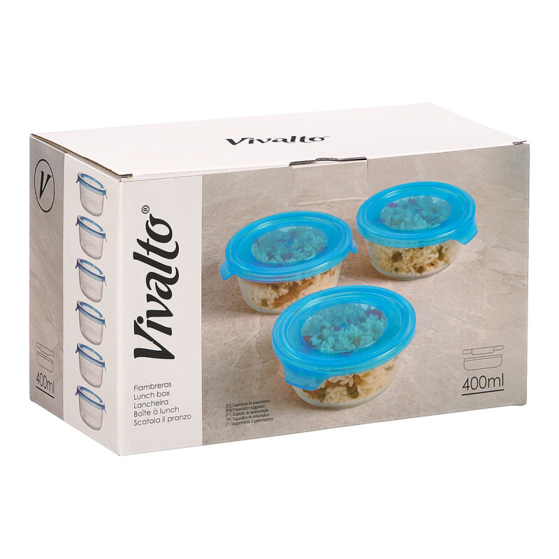 BOITE A LUNCH RONDE BLEUE