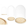 CUPULA CRISTAL CON BASE MADERA 20 DIAM X 30CM