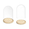 CUPULA CRISTAL CON BASE MADERA 20 DIAM X 30CM