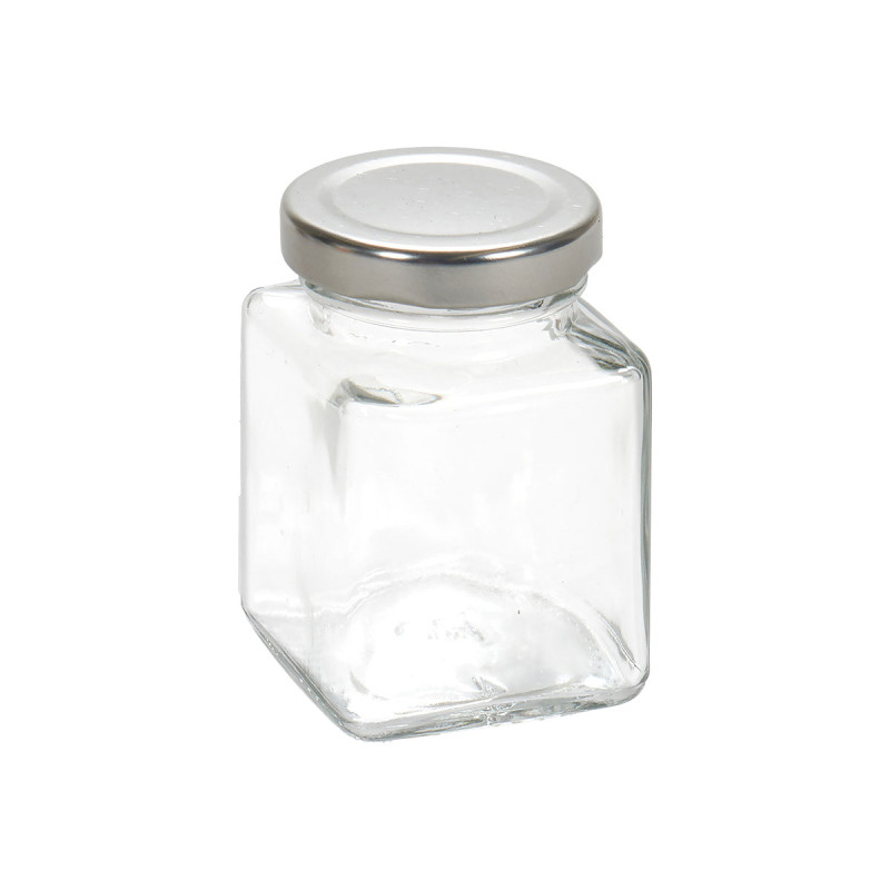 TARRO CUAD CRISTAL TRANS TAPA 100 ML