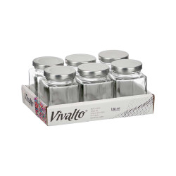 SQUARE CRYSTAL JAR W/CAP 100 ML