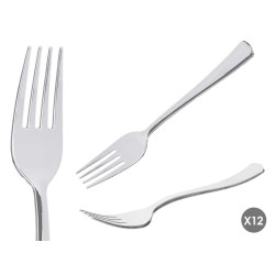 SET 12 PLASTIC SILVER FORK