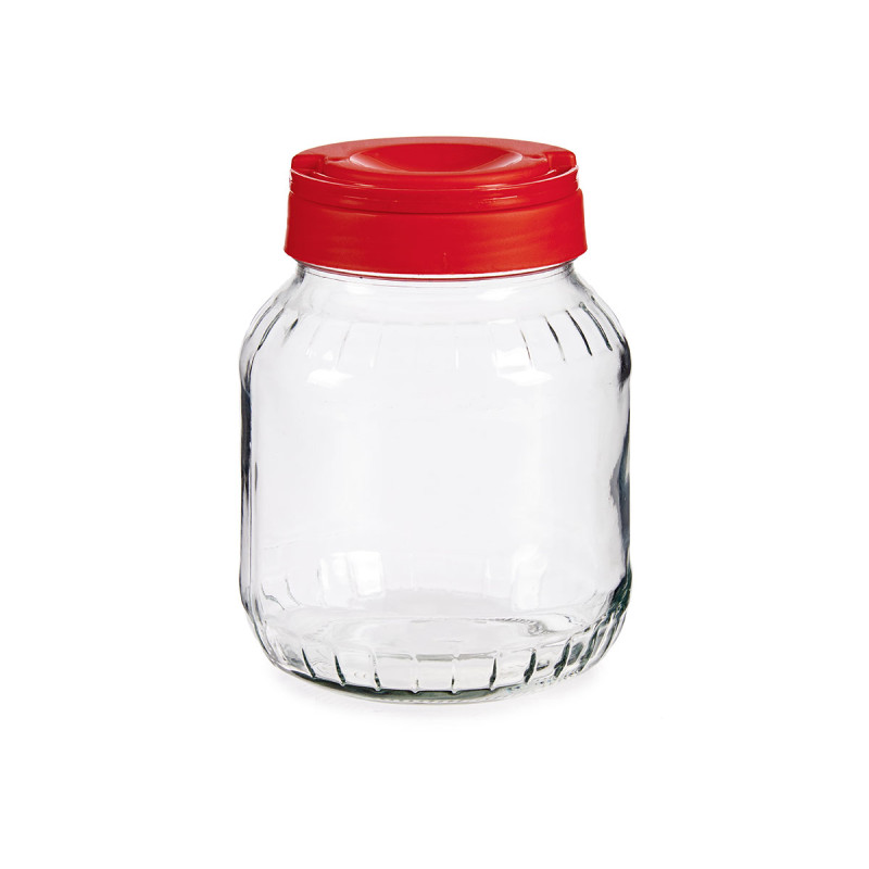 FRASCO VIDRO 1,7L TAMPA VERMELHA 