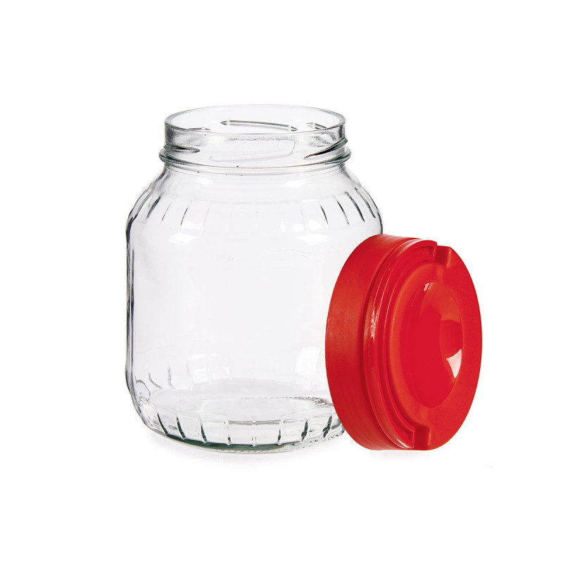 POT VERRE 1,7L COUVERCLE ROUGE 