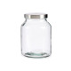 GLASS POT WITH METAL LID