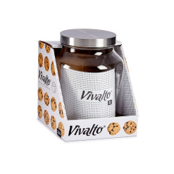 CONTENITORE IN VETRO CON COPERTURA IN METALLO