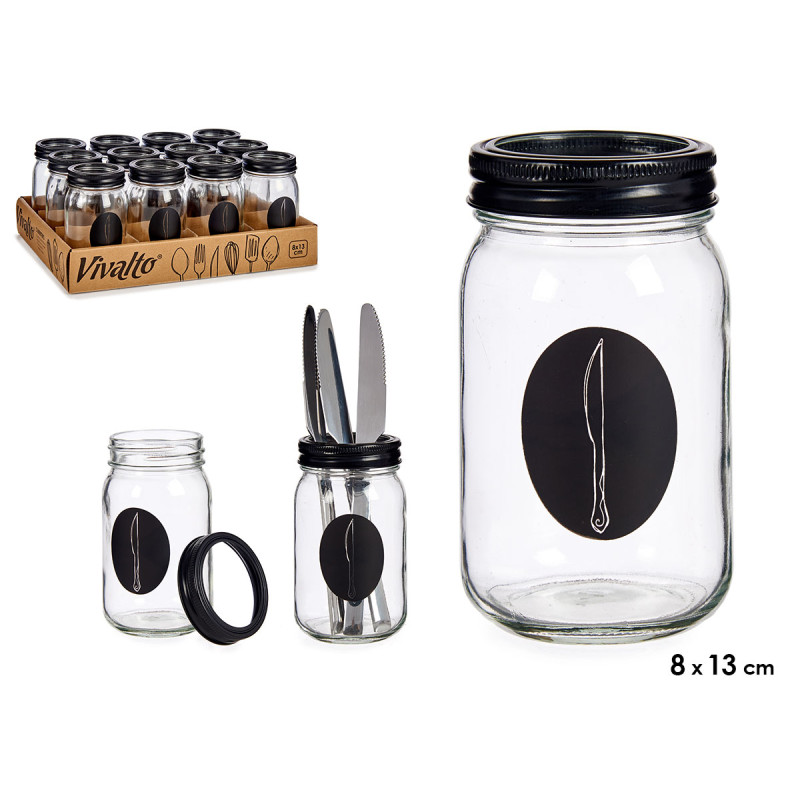 CUTTLERY STATION WITH METAL LID KNIFE 