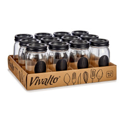 RANGE COUVERTS VERRE AVEC COUVERCLE METAL COUTEAU 