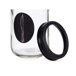 RANGE COUVERTS VERRE AVEC COUVERCLE METAL COUTEAU 