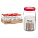 2L TRANSPARENT GLASS JAR RED LID 